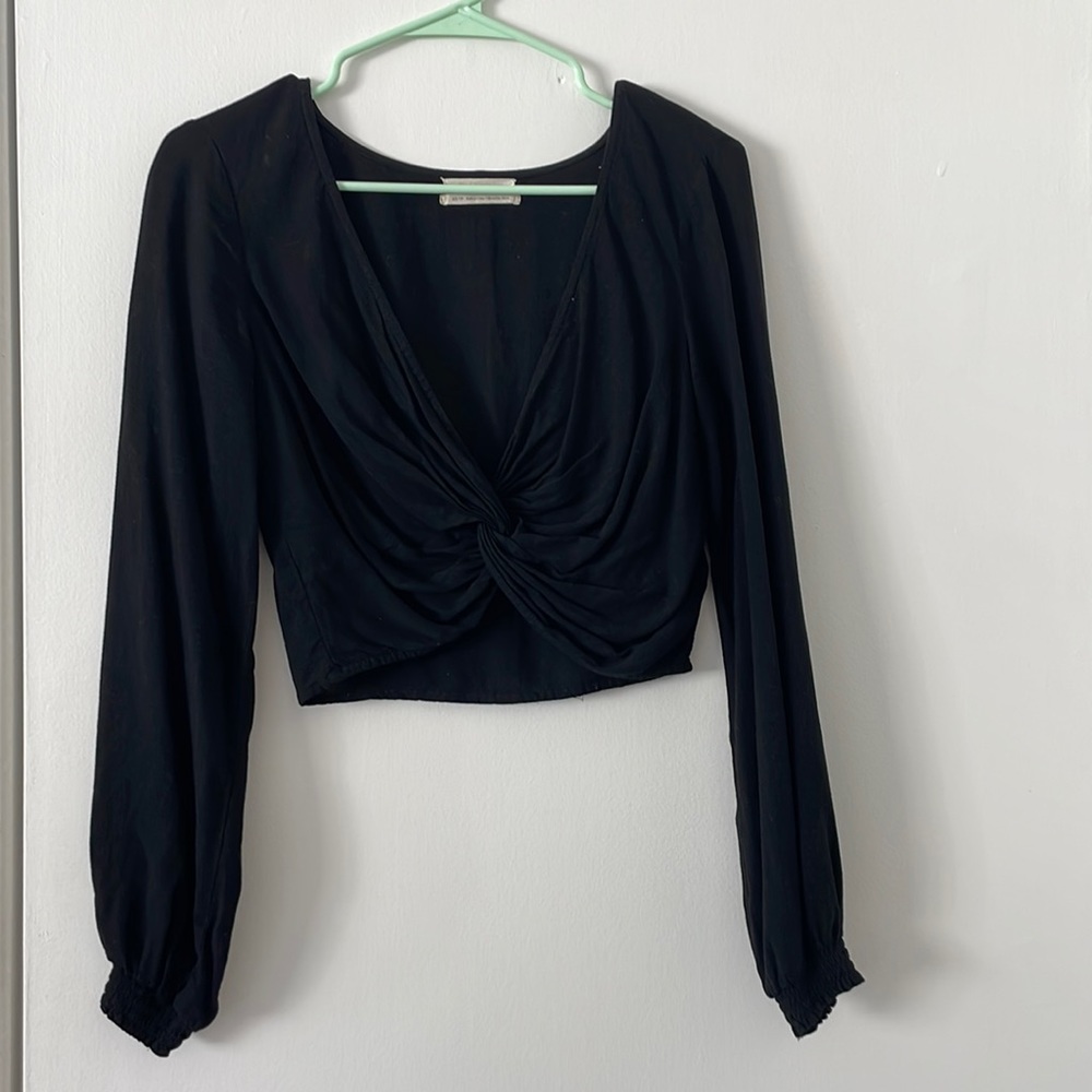 Black Twist Cropped Urban Outfitters Top